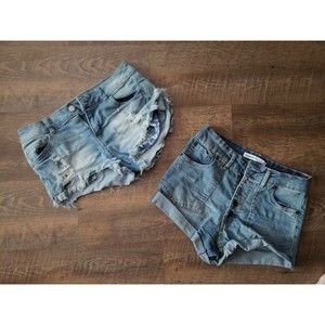 2 Pair Juniors Small Jean Shorts